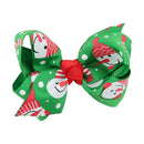 Christmas Lovely Girls Favour Motif Ribbon Bow Hair Alligator Clips Hairpin Xmas Accessory