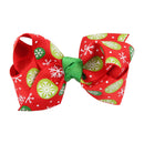 Christmas Lovely Girls Favour Motif Ribbon Bow Hair Alligator Clips Hairpin Xmas Accessory