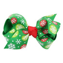 Christmas Lovely Girls Favour Motif Ribbon Bow Hair Alligator Clips Hairpin Xmas Accessory