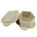 Unfinished Wood Flower Shape Jewelry Box Case for Kids Girls Toys DIY Crats