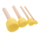 Pack of 4 Child Kids Painting Sponge Foam Brushes Wooden Handle Drawing Brush Tool