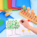 Pack of 4 Child Kids Painting Sponge Foam Brushes Wooden Handle Drawing Brush Tool