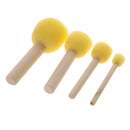 Pack of 4 Child Kids Painting Sponge Foam Brushes Wooden Handle Drawing Brush Tool