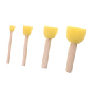 Pack of 4 Child Kids Painting Sponge Foam Brushes Wooden Handle Drawing Brush Tool
