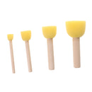 Pack of 4 Child Kids Painting Sponge Foam Brushes Wooden Handle Drawing Brush Tool