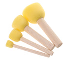 Pack of 4 Child Kids Painting Sponge Foam Brushes Wooden Handle Drawing Brush Tool