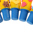 Pack of 6 EVA Kids Rolling Pin Stamps Sponge Roller Stamper Paint Brushes Toys