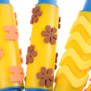 Pack of 6 EVA Kids Rolling Pin Stamps Sponge Roller Stamper Paint Brushes Toys