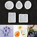 5Pcs Types Silicone Charm Pendant DIY Molds Jewelry Making Tools Moulds with Hole