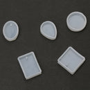 5Pcs Types Silicone Charm Pendant DIY Molds Jewelry Making Tools Moulds with Hole