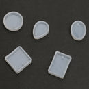 5Pcs Types Silicone Charm Pendant DIY Molds Jewelry Making Tools Moulds with Hole