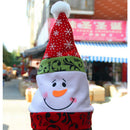 Xma Party Supplier Chirstmas Snowman Hat with Delicate Blue and White Porcelain Flat Embroidery