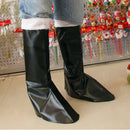 Santa Claus Costume Boots Christmas Holiday Props Boots Party Supply Black