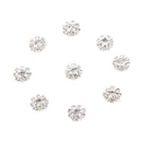 Pack of 10 Rhinestone Buttons Flatback Embellishment for Craft DIY Silver 10mm
