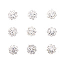 Pack of 10 Rhinestone Buttons Flatback Embellishment for Craft DIY Silver 10mm