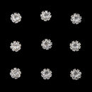 Pack of 10 Rhinestone Buttons Flatback Embellishment for Craft DIY Silver 10mm