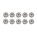 Pack of 10 Rhinestone Buttons Flatback Embellishment for Craft DIY Silver 10mm