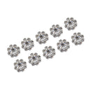 Pack of 10 Rhinestone Buttons Flatback Embellishment for Craft DIY Silver 10mm