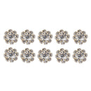Pack of 10 Rhinestone Buttons Flatback Embellishments for Wedding Hair Bow Craft DIY Gold 10mm
