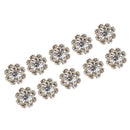 Pack of 10 Rhinestone Buttons Flatback Embellishments for Wedding Hair Bow Craft DIY Gold 10mm