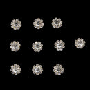 Pack of 10 Rhinestone Buttons Flatback Embellishments for Wedding Hair Bow Craft DIY Gold 10mm