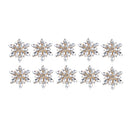 10 Pieces Glitter Crystal Floral Rhinestone Buttons Flatback Embellishments for Wedding Scrapbooking Craft DIY Hair Bow Accessories 28mm