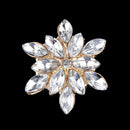 10 Pieces Glitter Crystal Floral Rhinestone Buttons Flatback Embellishments for Wedding Scrapbooking Craft DIY Hair Bow Accessories 28mm