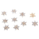10 Pieces Glitter Crystal Floral Rhinestone Buttons Flatback Embellishments for Wedding Scrapbooking Craft DIY Hair Bow Accessories 28mm