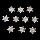 10 Pieces Glitter Crystal Floral Rhinestone Buttons Flatback Embellishments for Wedding Scrapbooking Craft DIY Hair Bow Accessories 28mm