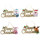 Pack of 4 Merry Christmas Hanging Decor Wall Door Tree Christmas Hangings