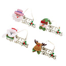 Pack of 4 Merry Christmas Hanging Decorations Wall Door Tree Christmas Decor