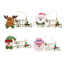 Pack of 4 Merry Christmas Hanging Decorations Wall Door Tree Christmas Decor