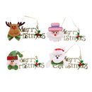 Pack of 4 Merry Christmas Hanging Decorations Wall Door Tree Christmas Decor