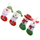 4Pcs/pack Christmas Tree Ornaments Accessories Santa Claus Socks Decoration Gifts