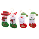 4Pcs/pack Christmas Tree Ornaments Accessories Santa Claus Socks Decoration Gifts
