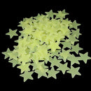 Pack of 100 Wall Stickers Stars Luminous Glow In The Dark Plastic Wall Decals Home Decor 3cm Yellow