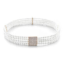 Women's 4 Rows Chain Pearl Beaded Waist Corset Belt Jewelry Crystal Buckle Waistband