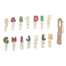 14pcs Wooden Alphabet Pegs Photo Clips Wedding Room Table Decor Chic Crafts