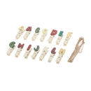 14pcs Wooden Alphabet Pegs Photo Clips Wedding Room Table Decor Chic Crafts