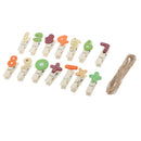 14PCS Cartoon Book Wood Clips Wooden Photo/Card Clip Wholesale