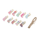 10pcs Cartoon Wood Clips Socks Wooden Mini Pegs for Book/Photo/Clothes/Card