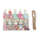 10pcs Cartoon Wood Clips Socks Wooden Mini Pegs for Book/Photo/Clothes/Card