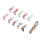 10pcs Cartoon Wood Clips Socks Wooden Mini Pegs for Book/Photo/Clothes/Card
