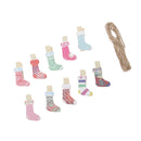 10pcs Cartoon Wood Clips Socks Wooden Mini Pegs for Book/Photo/Clothes/Card