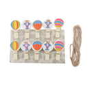 Cartoon Wooden Clip Wood Balloon Kid Party for Book/Photo/Card 10pcs