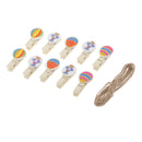 Cartoon Wooden Clip Wood Balloon Kid Party for Book/Photo/Card 10pcs