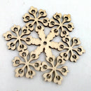 10pcs Round Hexagon Snowflake Wooden Embellishment Xmas Tree Decoration
