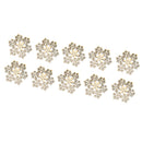 10pcs Round Hexagon Snowflake Wooden Embellishment Xmas Tree Decoration