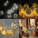 Pack of 10 Fairy String Lights Lanterns Xmas Moroccan Lights Shade DIY Decoration Silver Star