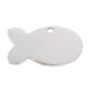 Silver Fish Shape Engraving-Personalized Message Stainless Steel Blank Tag Pendant